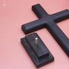 1PC Catholic Christian Solid Wood Pine Carbon Black Cross Decoration Wooden Cross Handmade