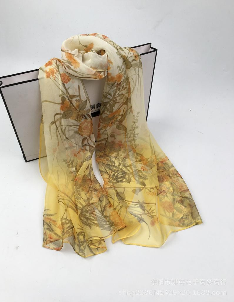 Ji Fashion Women'S Scarf Printing Temperament Versatile Foreign Trade Headscarf Georgette Soft Shawl