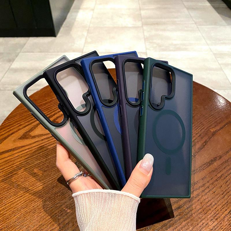 Suitable for Samsung S25ultra Mobile Phone Case Phantom Matte Skin Feel Magnetic Absorption S24 23 Anti Fall Case High End Anti Fingerprint