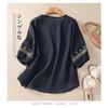 Bohemian Cotton Linen Embroidered Shirt Summer Loose Fit Casual Top