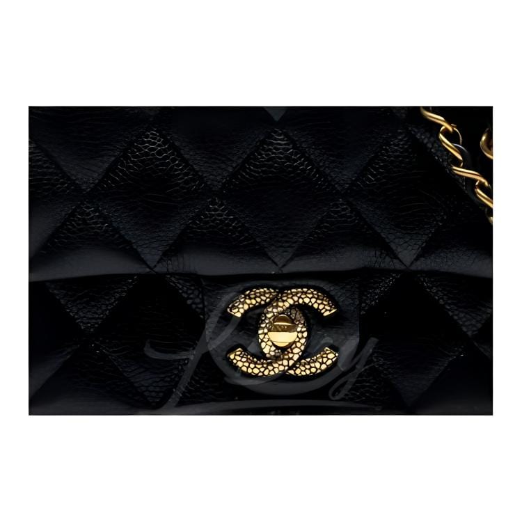 CHANEL Grain Cow Leather Material Gold Chain Bag, Shoulder Bag Mini Women's Black AS5098-B17729-94305