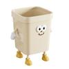 Household Waste Bin Cartoon Trash Can with Eyes Hands Legs 7L/12L/16L Cute No Lid Garbage Bin for Kitchen Bathroom Bedroom Office