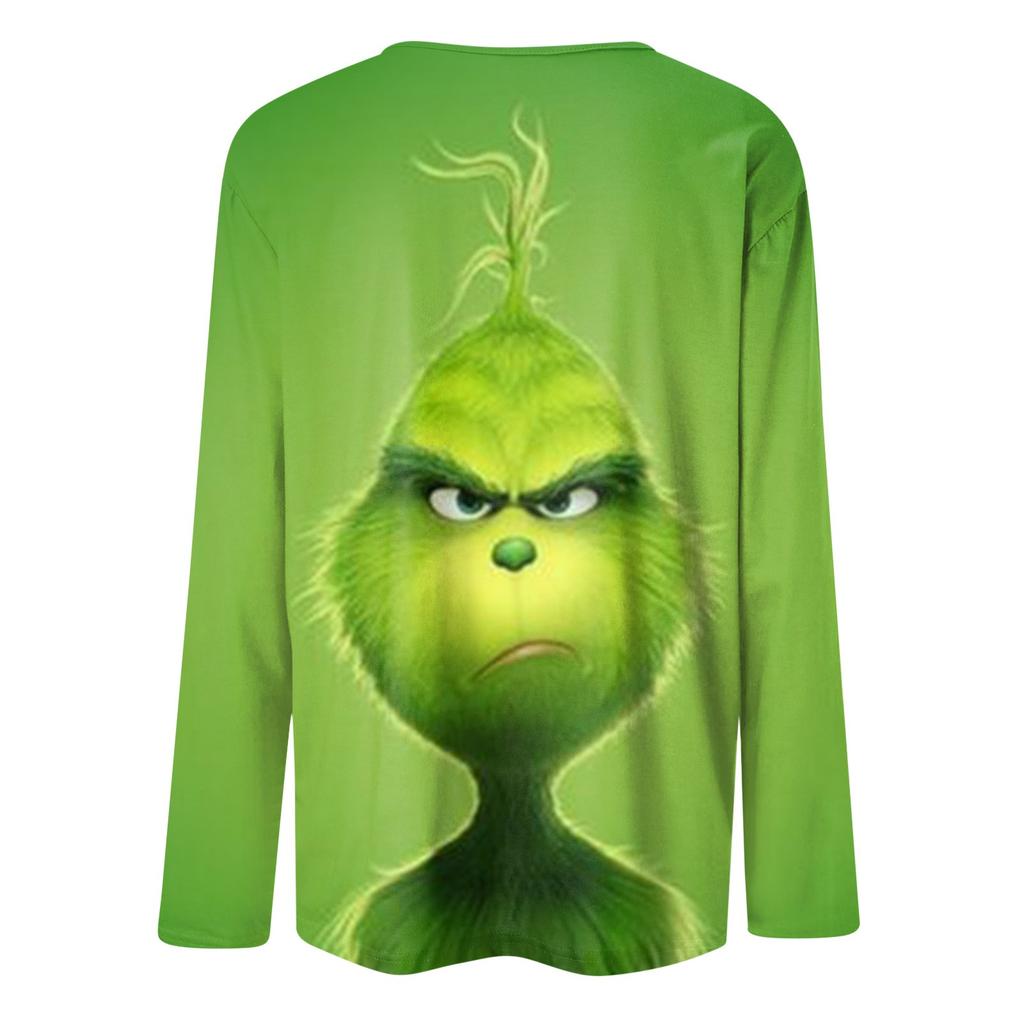 Женская мода, повседневная блузка с длинным рукавом и круглым вырезом, пуловер с принтом