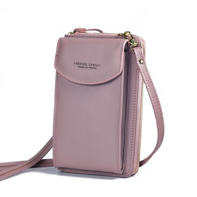 Women Crossbody Phone Bag Small Shoulder Purse Clutch Leather Zipper Handbag Card Holder