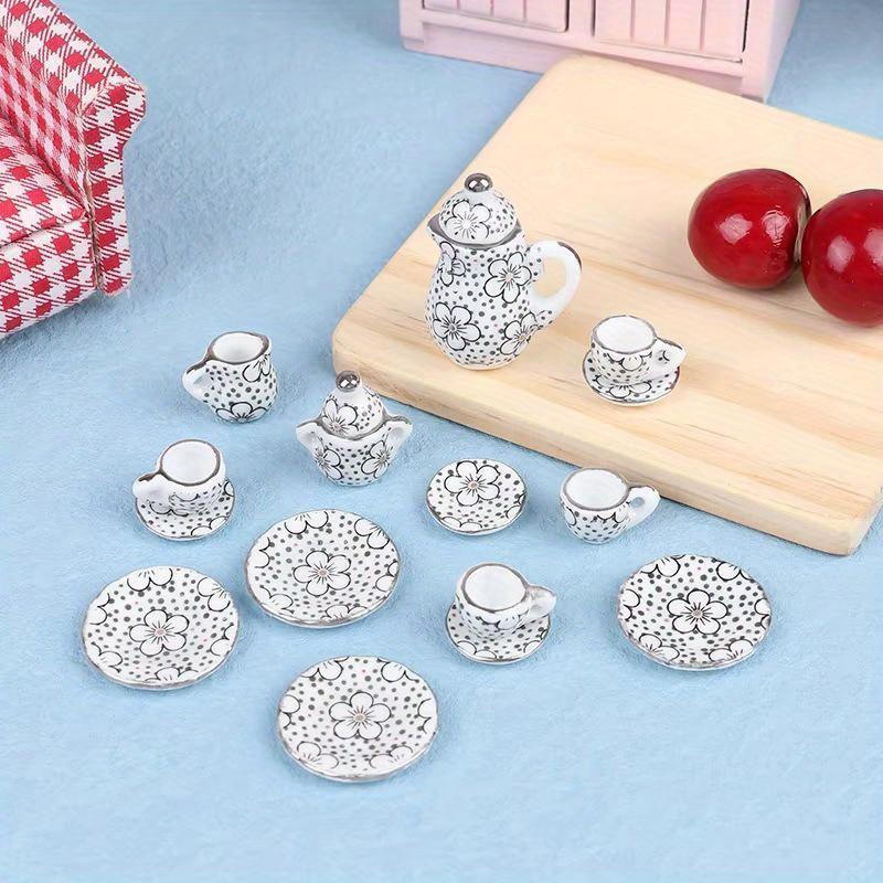 15 шт. набор мини-чайников, тарелок, чашек, аксессуаров, мини-керамической посуды, микро-аквариума, ландшафтного дизайна, украшения
