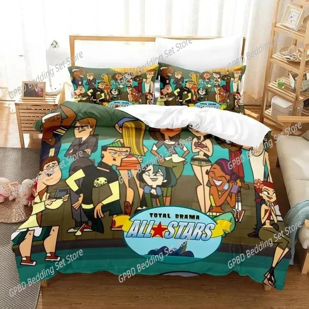 Аниме Total Drama 3D НОВЫЙ Комплект постельного белья Пододеяльник Наволочка Взрослый Мальчик Девочка Украшение спальни Детский Односпальный Двуспальный Большой