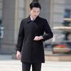 Trolman Men's Black Wool Blend Overcoat