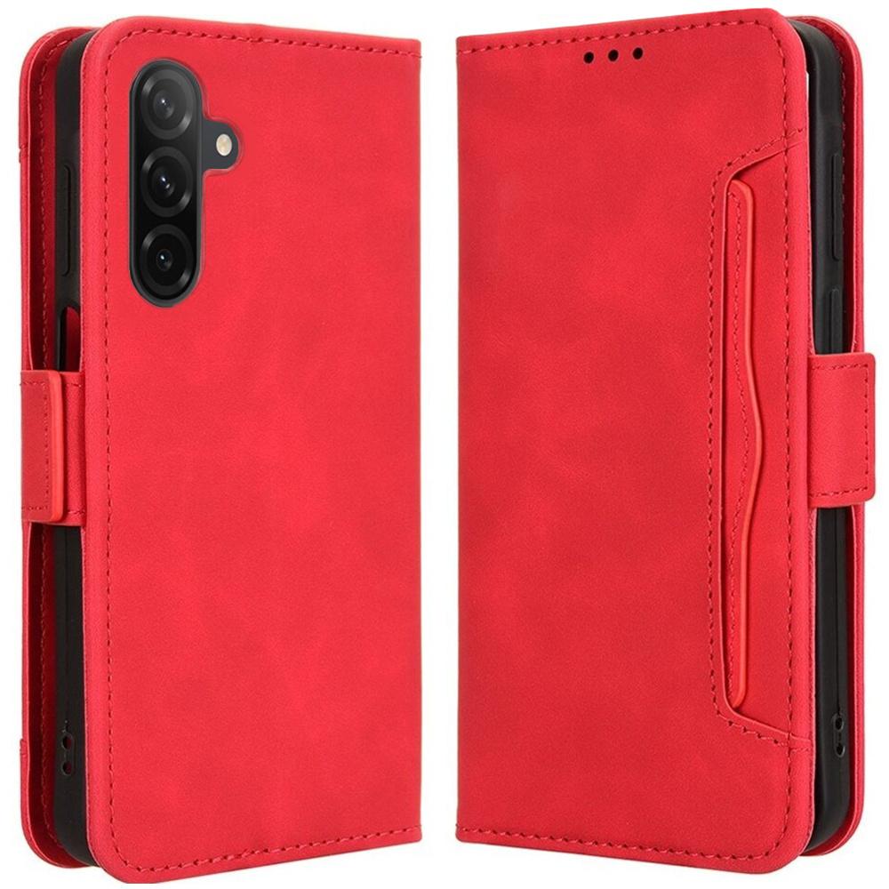 Flip Case for Samsung Galaxy A56 5G, Card Slot, Red