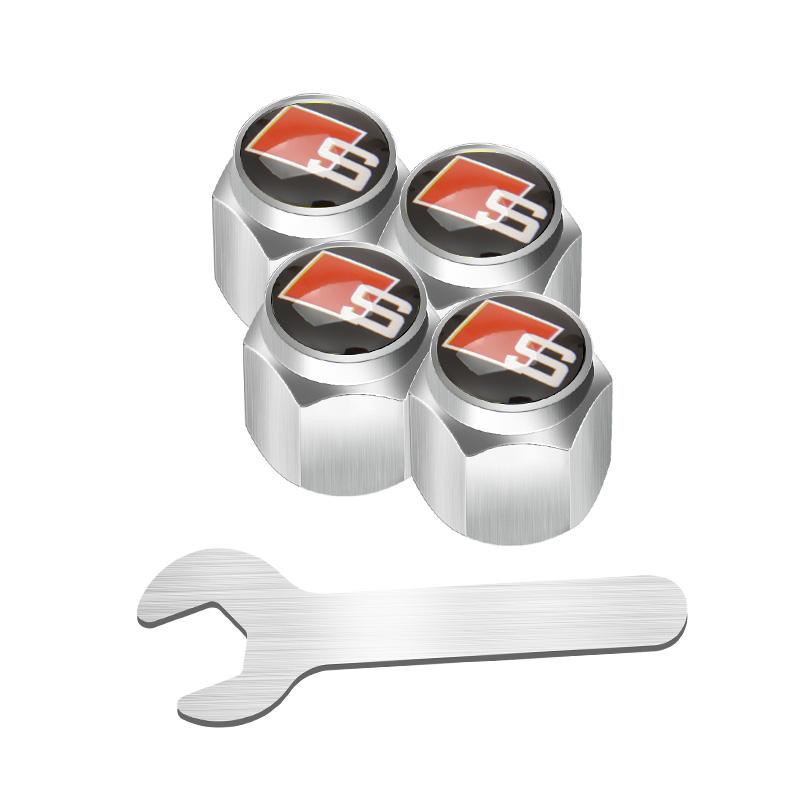 2026 Alloy Car Wheel Tire Valve Stem Caps Covers For S1 Sline R8 B6 Quattro TT A4 A5 A6 A3 A1 A7 S6 S8 S4 S2 RS3 RS5 Q3 Q5 Q7 2x