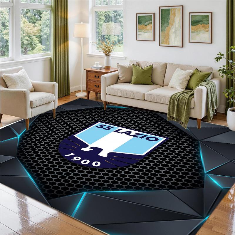 Lazio FC Design Crystal Velvet Rug Soft Decorative Mat for Bedroom Entrance
