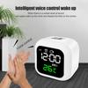Clock Intelligent Multifunctional ABS LED Voice Control Electronic Alarm Clock for Dormitory