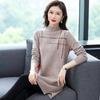 Autumn Winter Women Sweater Pullover High Casual Half-high Collar Mom Medium Length Knitted Dress Undershirt Female