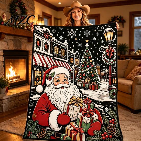 Creative Art Projects for Adults Christmas DIY Coloring Blanket, Color Your Own Throw 59" x 49" Cozy Washable Fabric Blanket Project Kids Family Fun,
