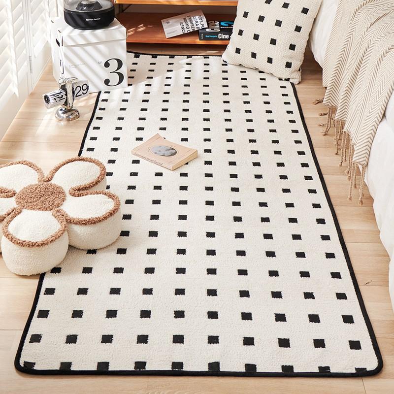 Plush Area Rug Bedroom Living Room Office Thick Soft Modern Striped Carpet