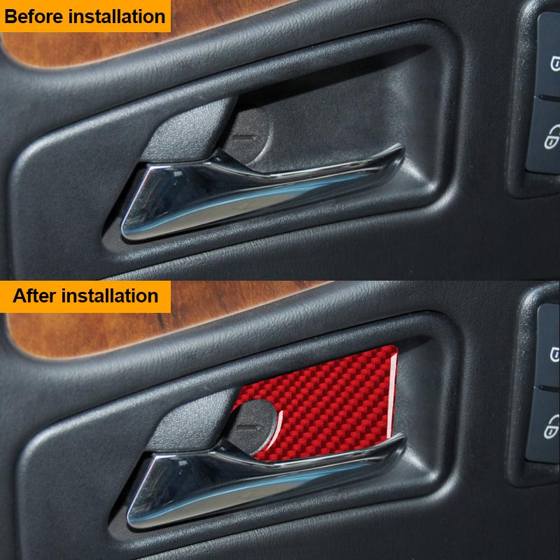 4PCS Real Carbon Fiber Car Inner Door Bowl Decorative Sticker For Mercedes-Benz G-CLASS W463 2013-2018 Auto Interior Accessories