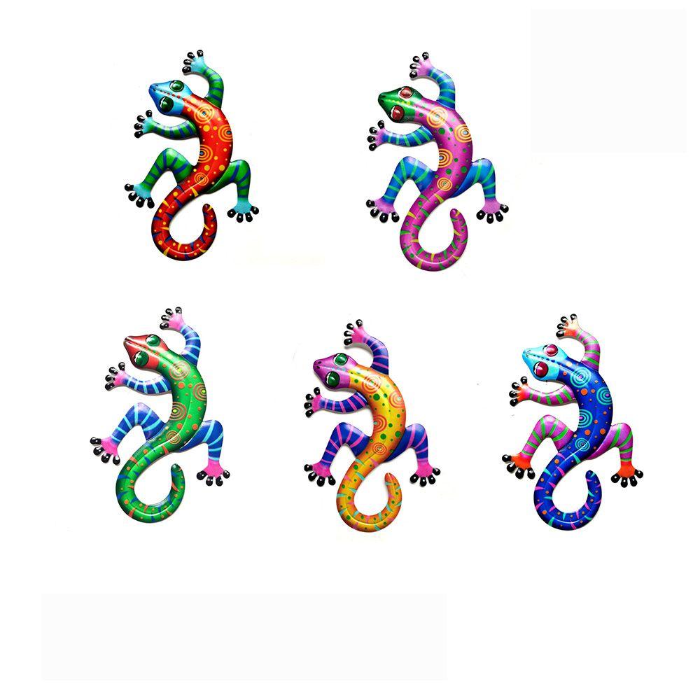 Lizard Outdoor Home Sculptures Iron Art Decoration Metal Gecko Lizard Art Hanging Iron Art Gecko