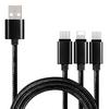 3 In 1 Multi Type-C Micro Usb Cable Data Sync Charging Wire For Iphone Android