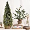 Mini Flocked Christmas Tree with Pine Cones - Desktop Holiday Decoration