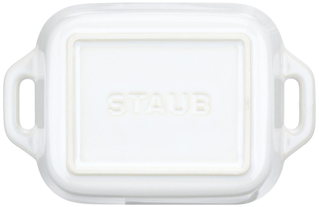 Staub Dish X 2P Set Ceramic Set Gratin Dish Oven Microwave Safe Japanese Dish "Rectangular (14 11cm) Ivory" [Authorized Product] 40508-169