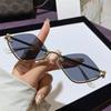 Металлические Женские Простые Модные Солнцезащитные Очки Полуободковые Алмазной Формы Дофаминовые Маленькая Рамка Для Улицы Защита от УФ