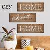 Wear-resistant Home Sign 3 Pcs/Set Wooden Sweet Sign, Rustic Farmhouse Decorative Clear Text Vintage Hanging Wall Plaque for Living Room, Bedroom,