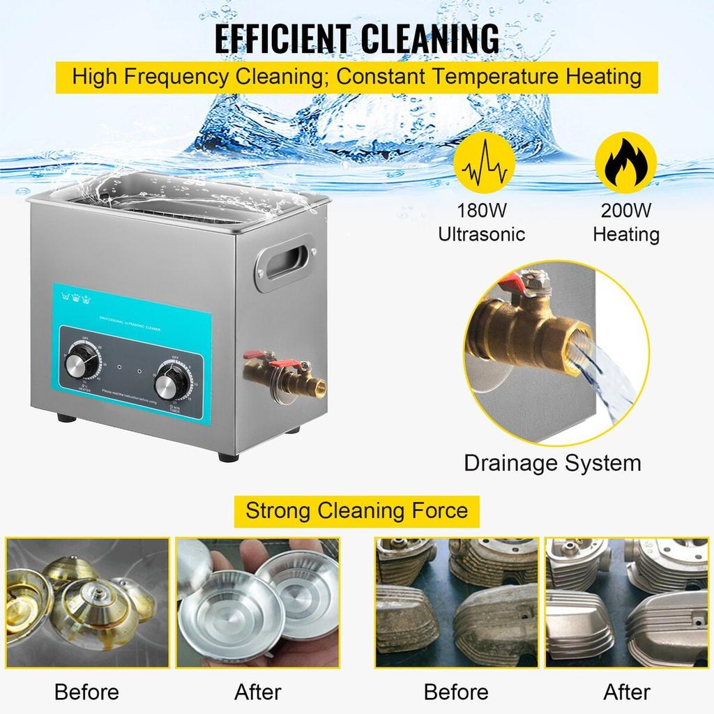 Ultrasonic Jewelry Cleaner with Heater Timer for Cleaning Eyeglass Rings
