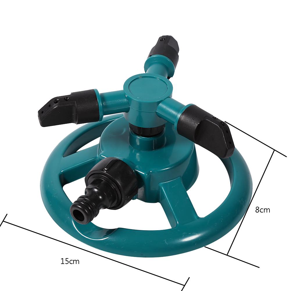360 Degrees  Fully Circle Rotating Watering Sprinkler Irrigation System 3 Nozzle Pipe Hose for Garden