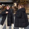 Hooded Padded Jacket Women's Winter New Casual Padded Jacket Loose Large Size Thin Medium and Long Padded Jacket Tide