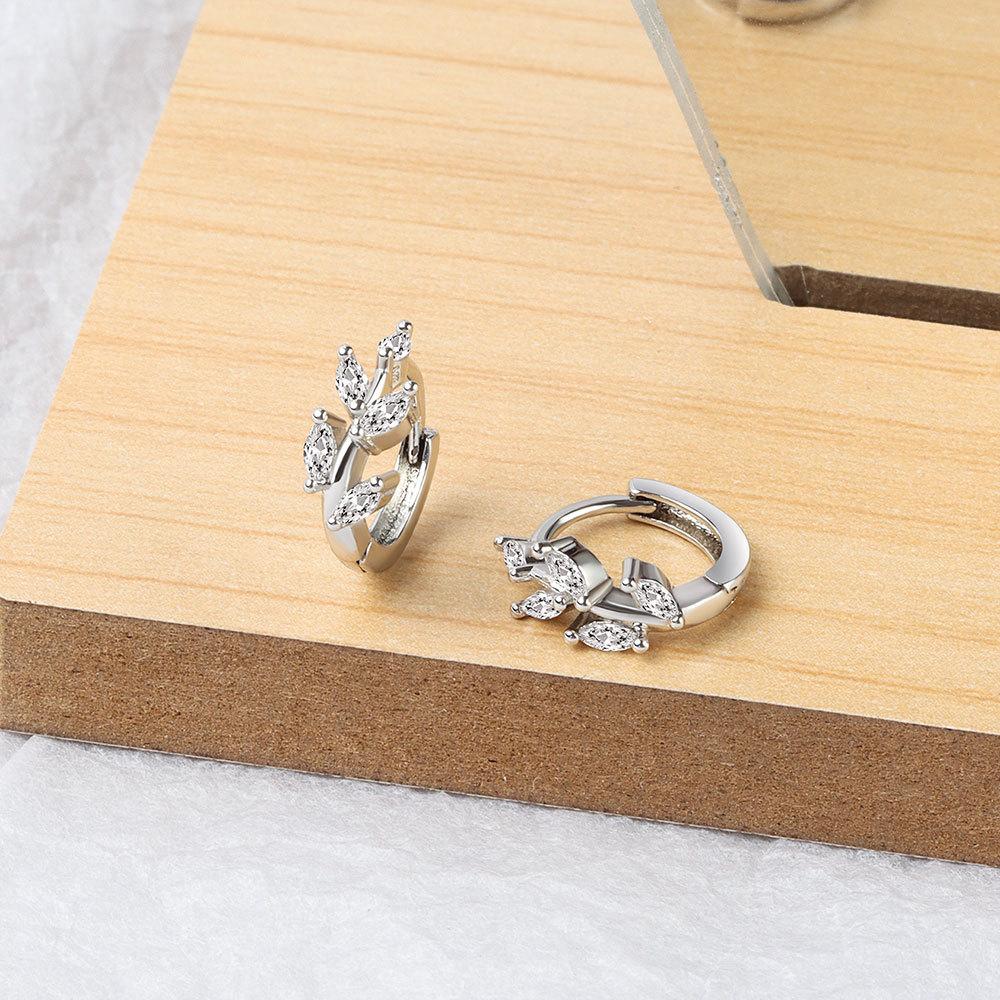 High-end Jewelry 925 Sterling Silver Zircon Micro Paving 5A Straight Pull lightning Guard Ring Earrings Fashion Women's Jewelry