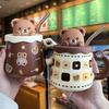 Ceramic Cup Souvenir Mug with Lid Spoon Creative Cute High Value Couple Coffee Water Cup