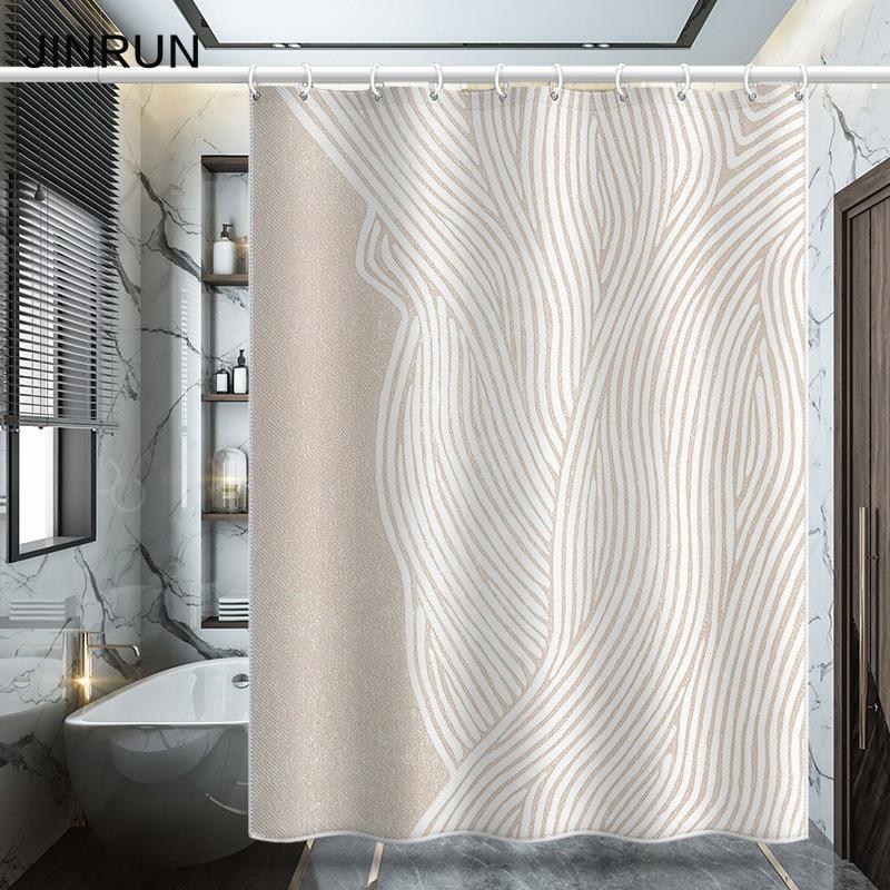 Bathroom Thickened Waterproof Curtain Mildew Proof Shower Curtain Shower Partition Curtain Shower Curtain Bathroom Curtain Free Perforation