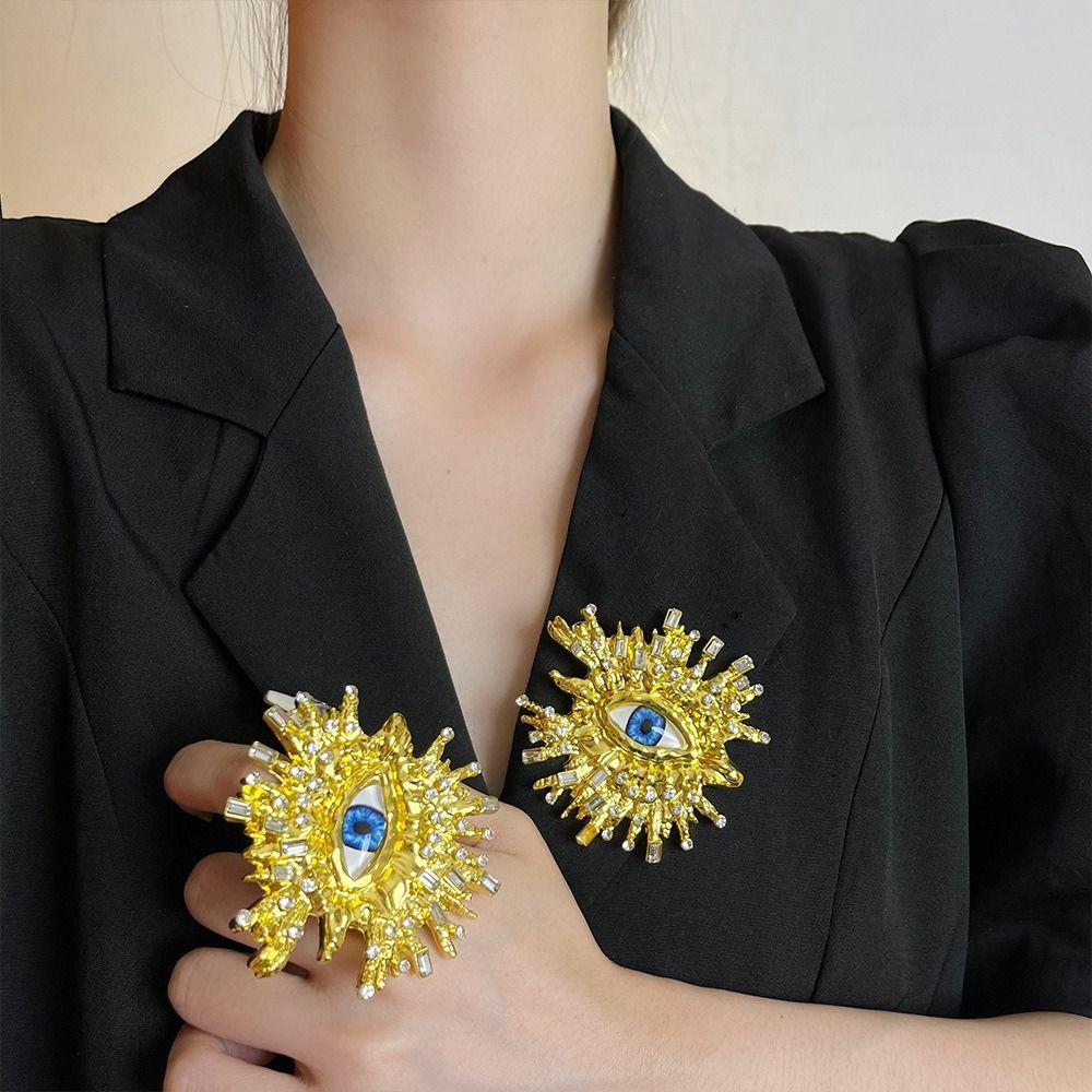 Vintage Devil's Eye Jewelry Set Tassels Woman Brooch Aesthetic Eyes of Demon Stud Earring Travel