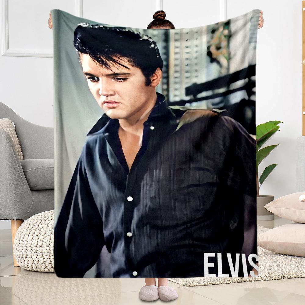 Elvis Presley: Rock Roll Blanket Comfortable Suitable for Livingroom Chair Seaside All-Season Use Modern Style Gift for Travel Home Birthdays