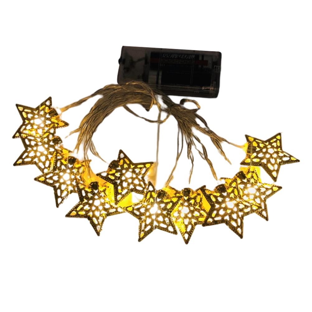 Рамадан Ид гирлянда на батарейках луна звезда лампа Мубарак луна светодиодные гирлянды для помещений