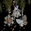 Acrylic Snowflake Xmas Tree Hanging Ornament 2024 Simulation Ice Crystal Pendant Christmas Decorations For Home New Year Gift