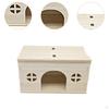 Wooden Hamster House Hideout Hamsters Nest Cage Accessories Sturdy Multifunction Pet
