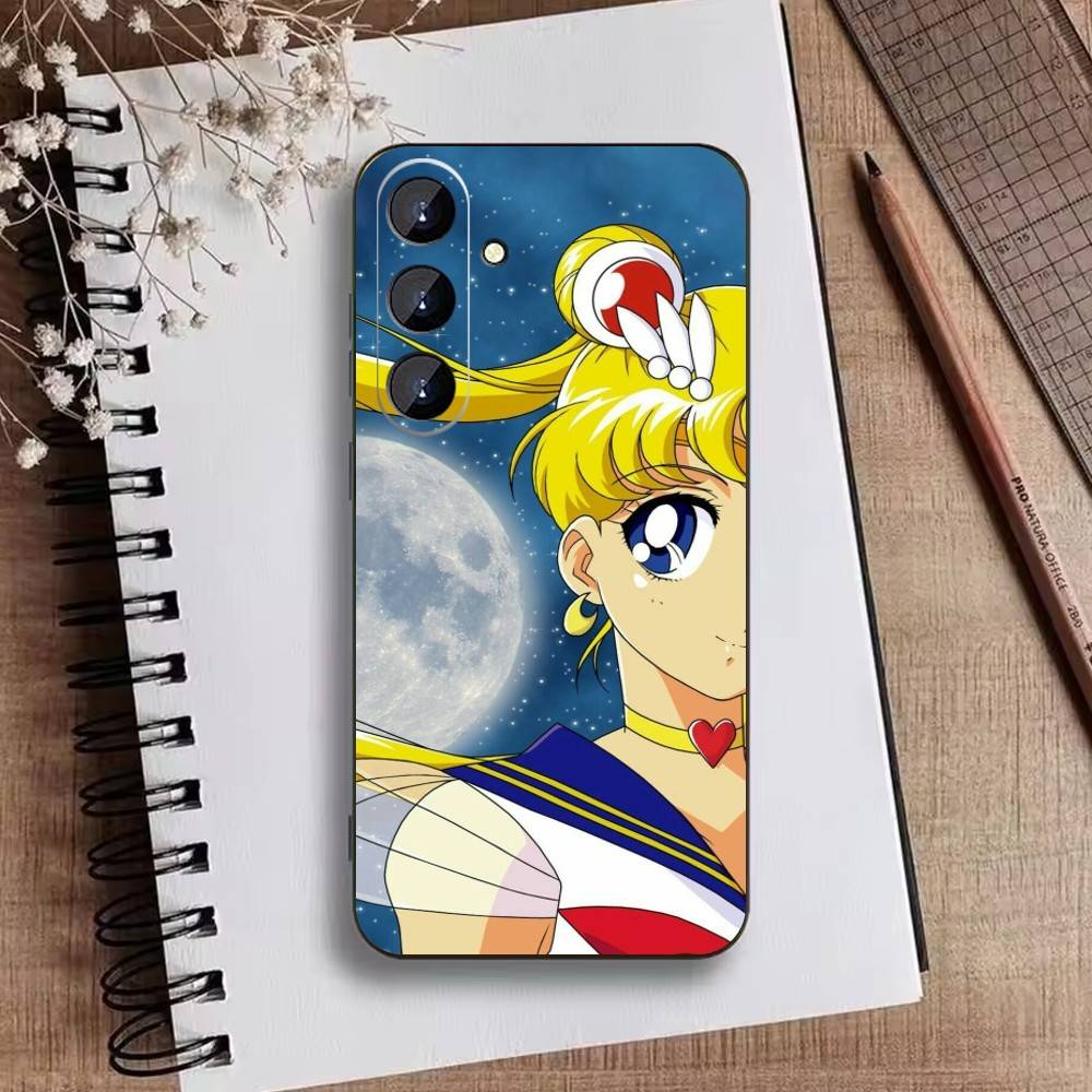 Мультяшный Чехол для Телефона F-Sailor M-Moons Для Samsung Galaxy A73,A72,A71,A70,A52,A51 Другие Мягкий Черный Чехол