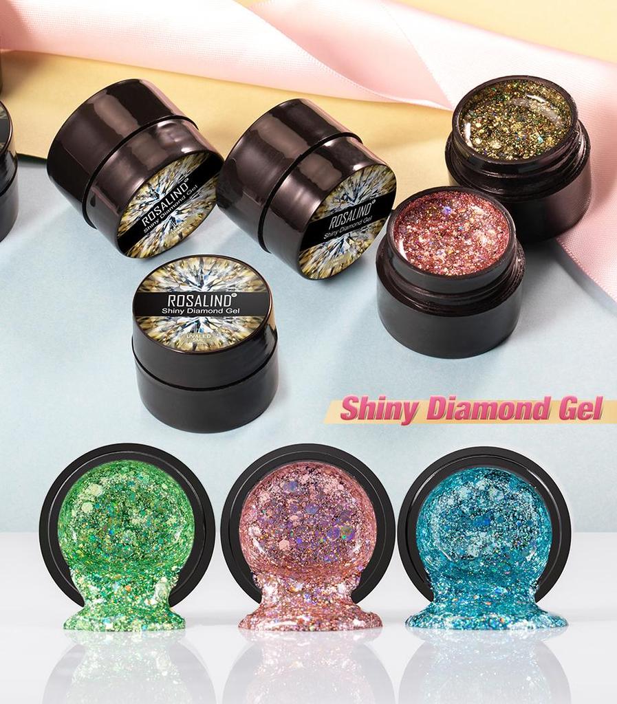 ROSALIND 5ml Shiny Diamond Gel Bright For Nail Art Design LED/UV Lamp