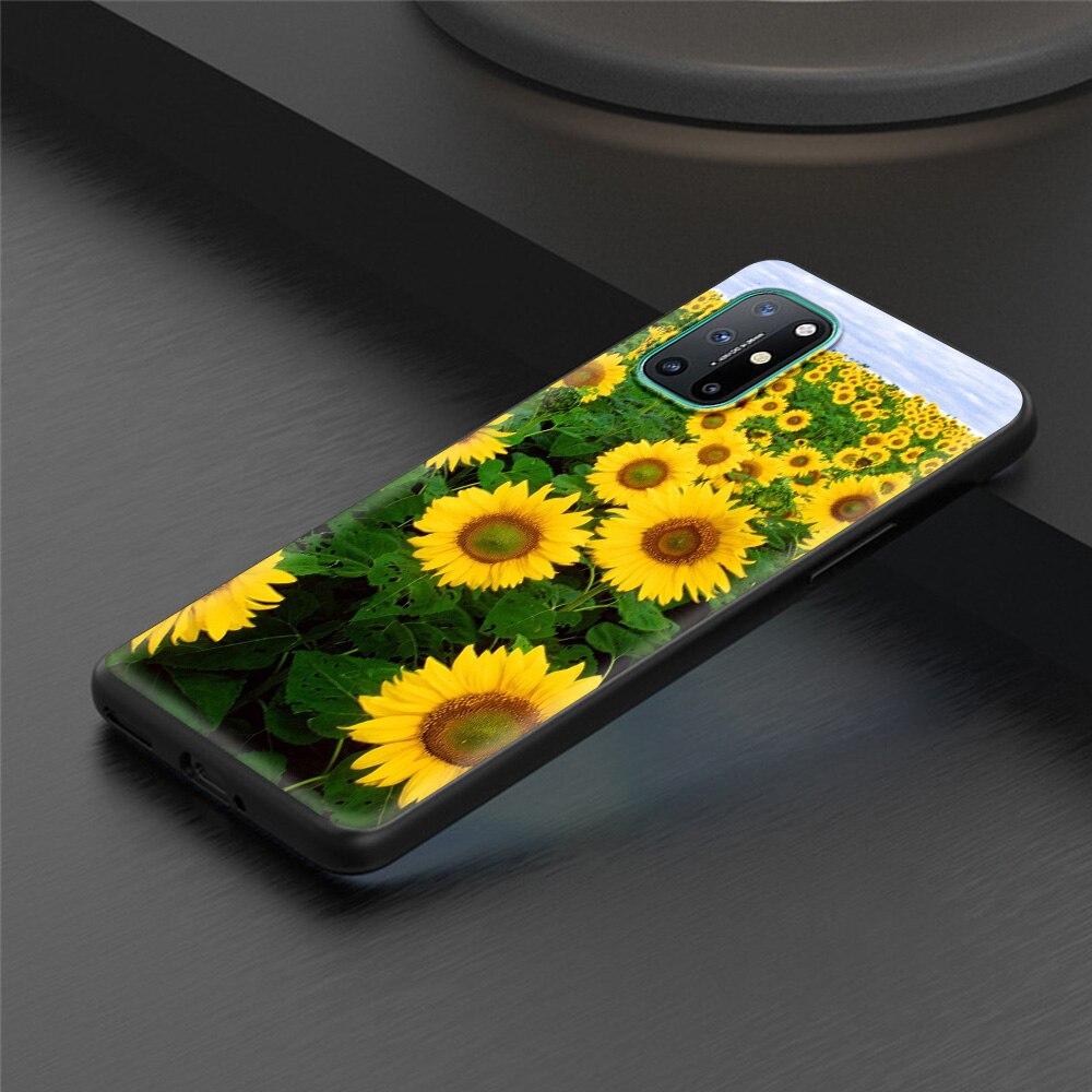 Красивый летний чехол для телефона с изображением подсолнуха для OnePlus 9 8 7 7T Pro 9RT 9R 8T Z OnePlus Nord N100 N200 N10 CE 2 5G черный чехол