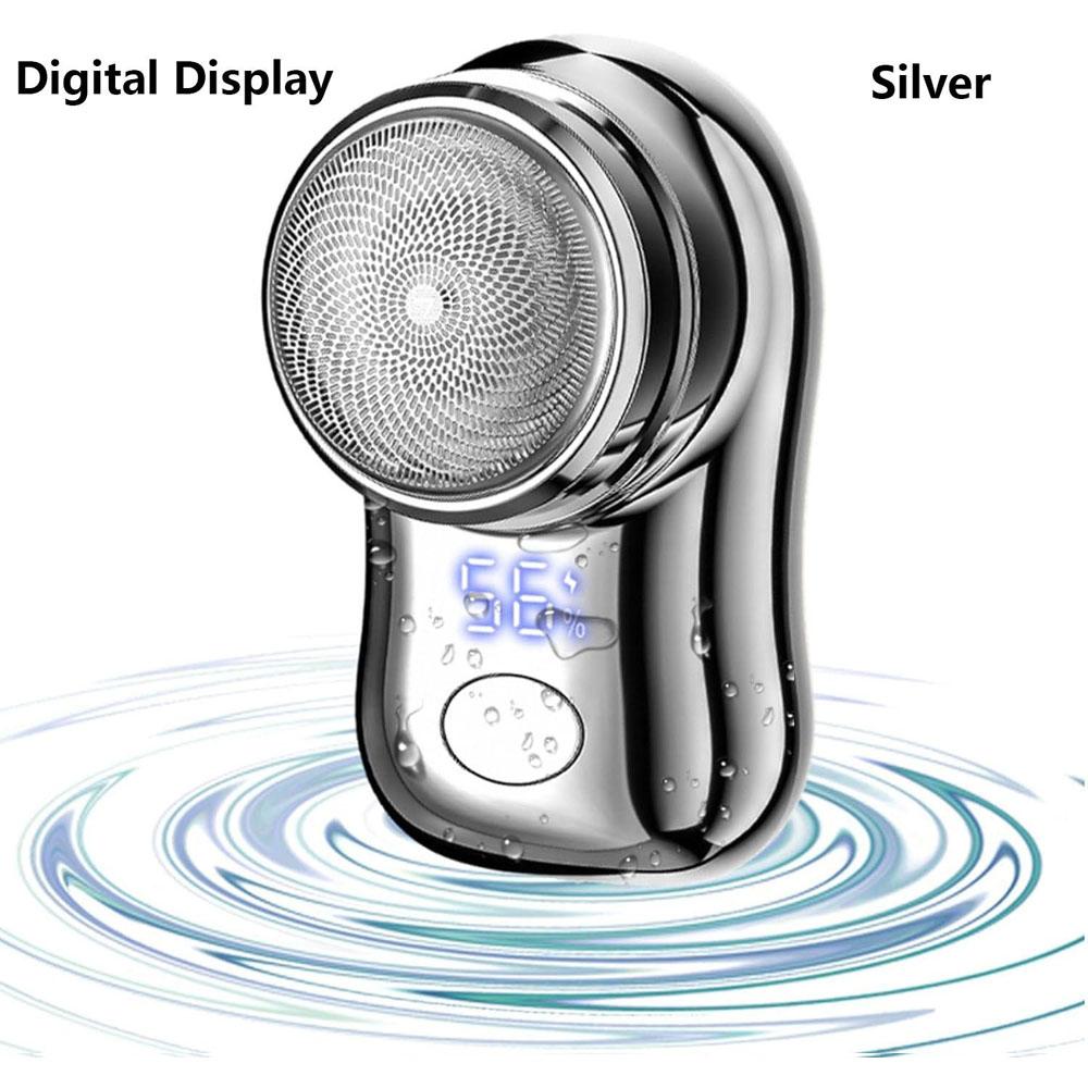 Мини-электробритва с цифровым дисплеем для мужчин, портативная легкая моющаяся перезаряжаемая беспроводная электрическая бритва для лица, триммер для бороды