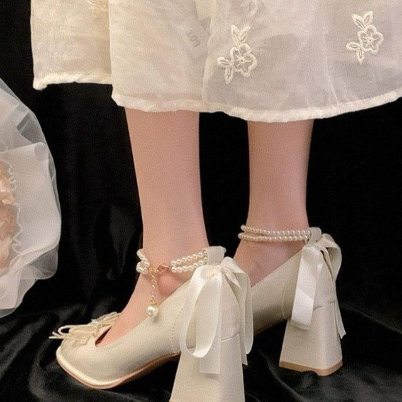 Мода Красивые Туфли на Высоком Каблуке Женские Одинарные Туфли Блочный Каблук