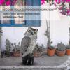 Реалистичная клетка для птиц Пластиковая сова-пугало с вращающейся головой и звуком - Эффективное решение для борьбы с вредителями - 2025