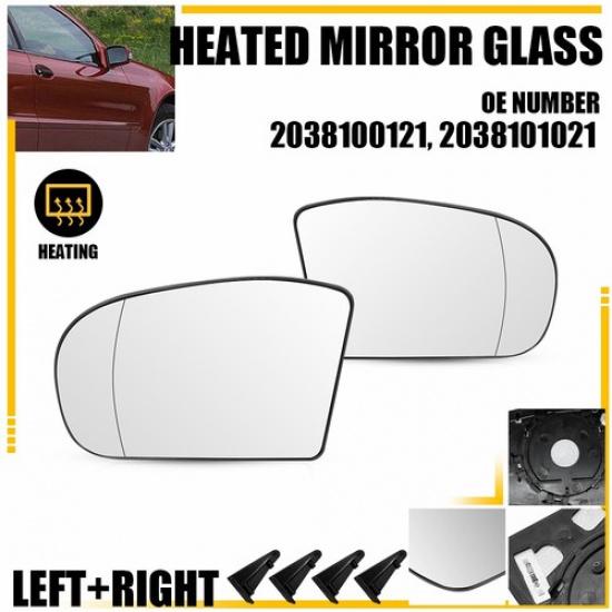 Right Left Mirror Side Glass Replace For Mercedes-Benz C-Class W203 Sedan 01-07