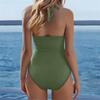 Женский цельный модный бикини однотонный сексуальный с бюстгальтером без стального бюстгальтера купальник