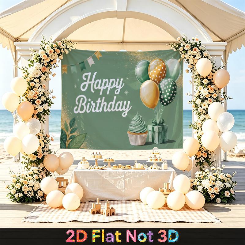 Party Backdrop Green Photo Booth Background Front Door Decor