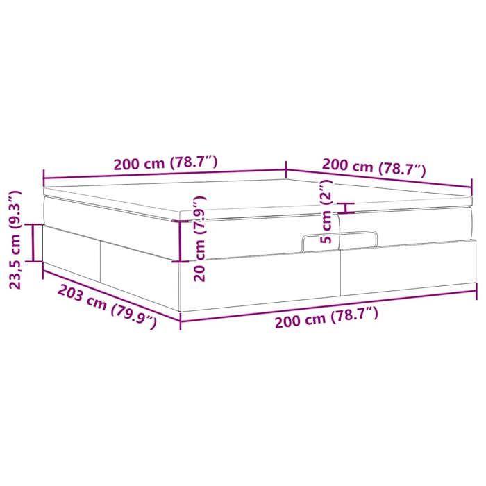 VidaXL Cadre de lit ottoman avec matelas noir 200x200cm velours, cadre de lit avec rangement, cadre de lit avec rangement 3311209