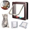 Dog Gate Cat Flap Door 4 Way Lockable Security Entrance Exist Door Plastic Small Dog Door Kit For Doghouse Kennel Pet Supplies