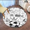 Soccer Printed Round Rug Carpet Chair Rug Area Rug Entryway Doormats,for Office Chair Living Room Bedroom Kitchen Room.