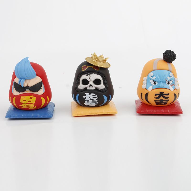 Q-Версия Аниме Фигурка One Piece Луффи Зоро Санджи Нами Кос Супер Дарума Фигурка ПВХ Статуэтка Модель Игрушки Украшения для Автомобиля