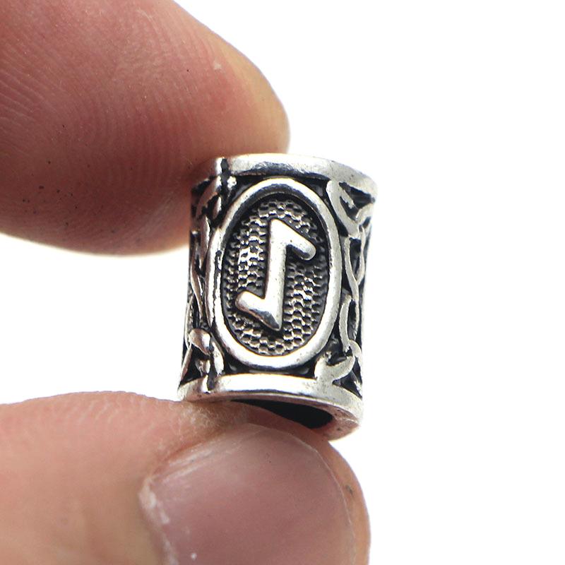 24 шт., набор рун викингов, свободные бусины-разделители для волос, косички, украшения своими руками